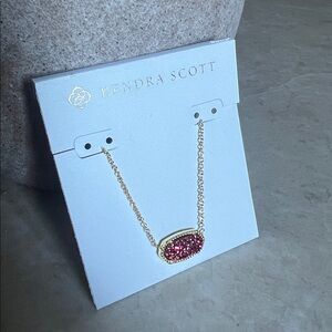 Kendra Scott Elisa Violet Drusy Necklace NEW Gold Chain